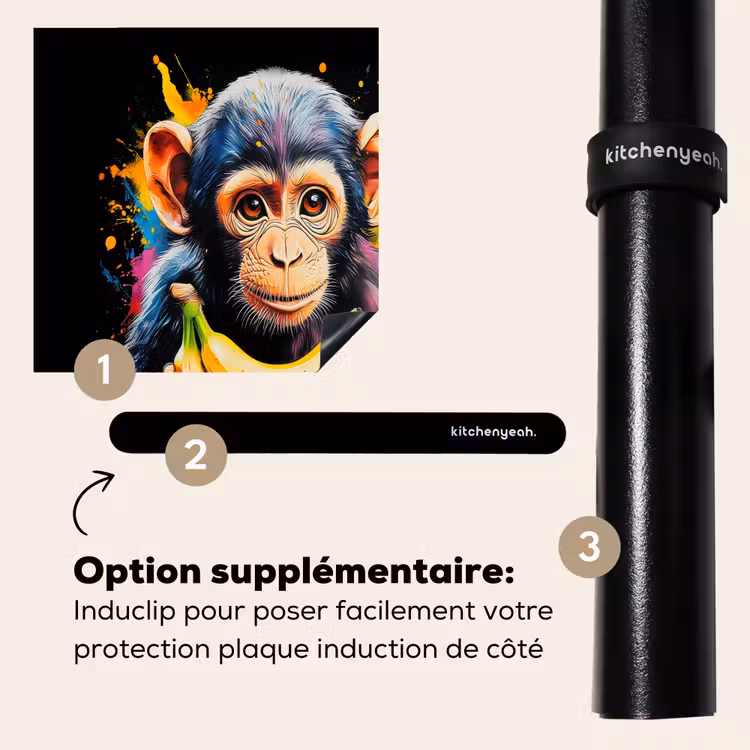 Protection plaque induction - Singe - Graffiti - Coloré - Bananes - Moderne — 8