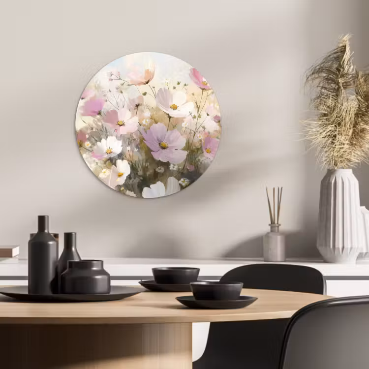 Tableau rond - Champ de fleurs - Teintes claires - Peintures — 4