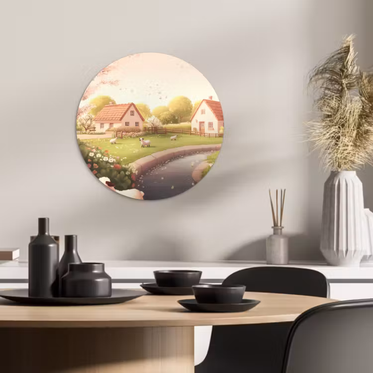 Tableau rond - Mouton - gîte - campagne — 3