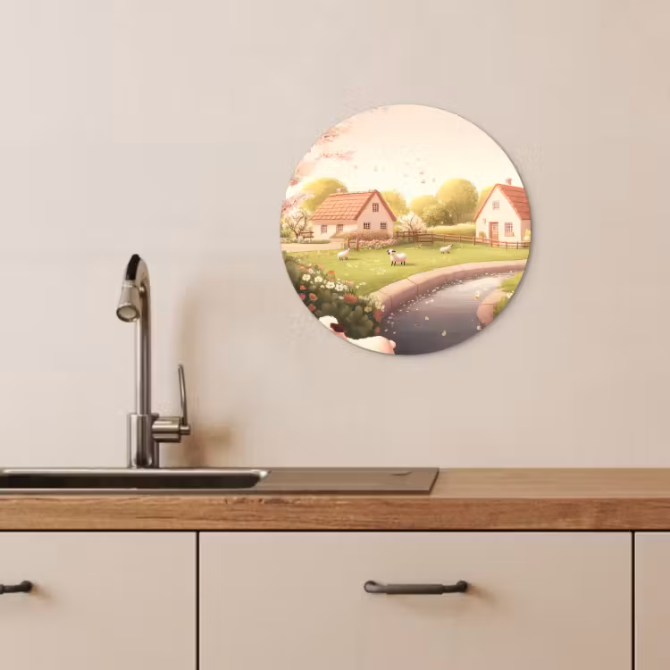 Tableau rond - Mouton - gîte - campagne — 4