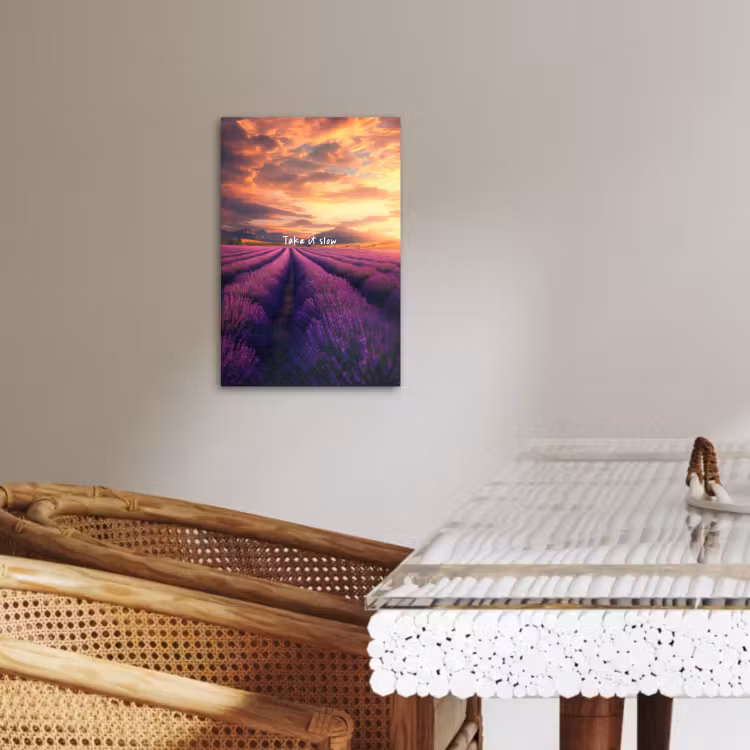 Tableau sur toile - Champ de lavande - Citation - Coucher de soleil — 4