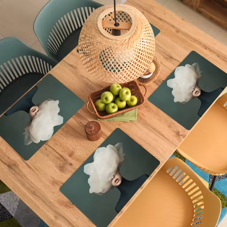 Sets de table en vinyle - Chapeau - Femme - Beige — 3