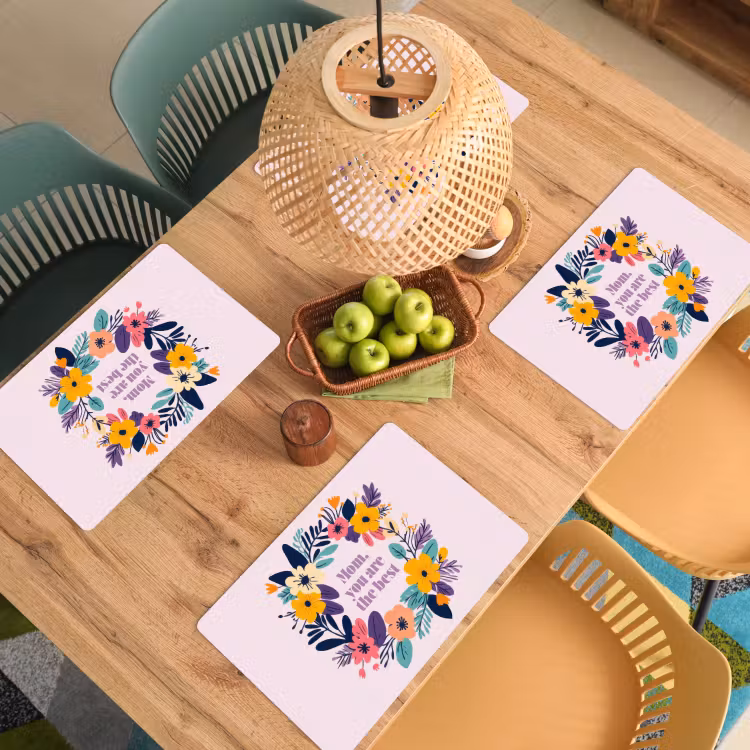 Sets de table - Couronne de fleurs - Colorée - Mère — 3