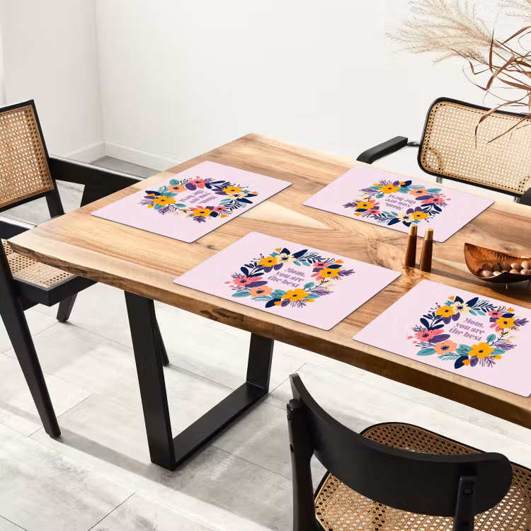 Sets de table - Couronne de fleurs - Colorée - Mère — 4