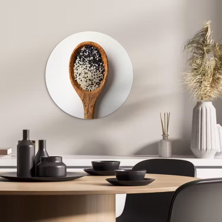 Tableau rond - Cuillère - Sésame - Blanc — 2