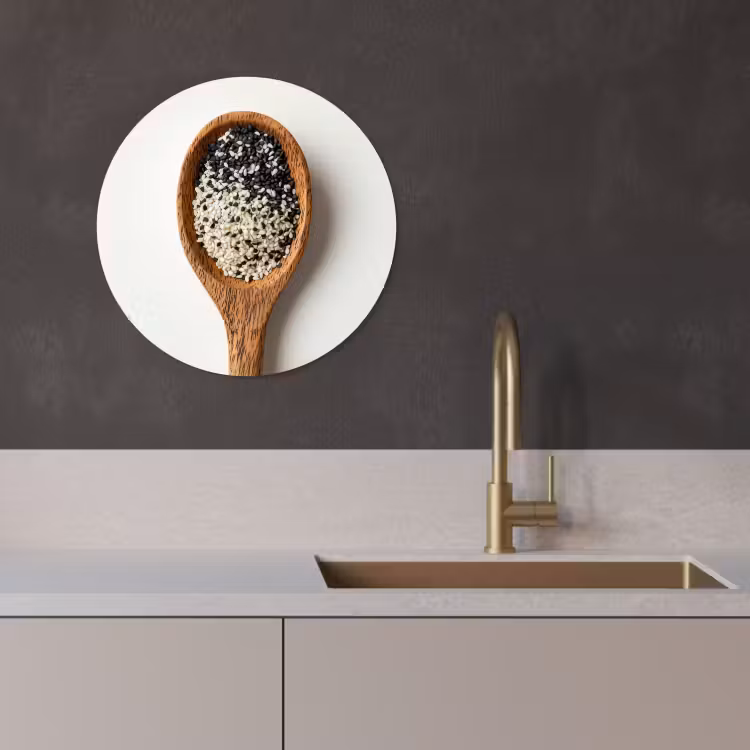 Tableau rond - Cuillère - Sésame - Blanc — 3