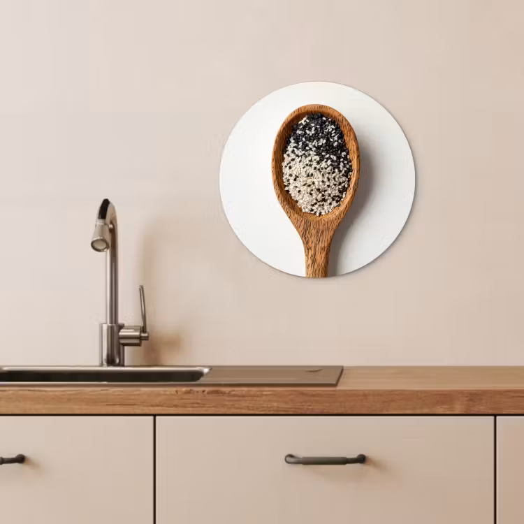 Tableau rond - Cuillère - Sésame - Blanc — 4