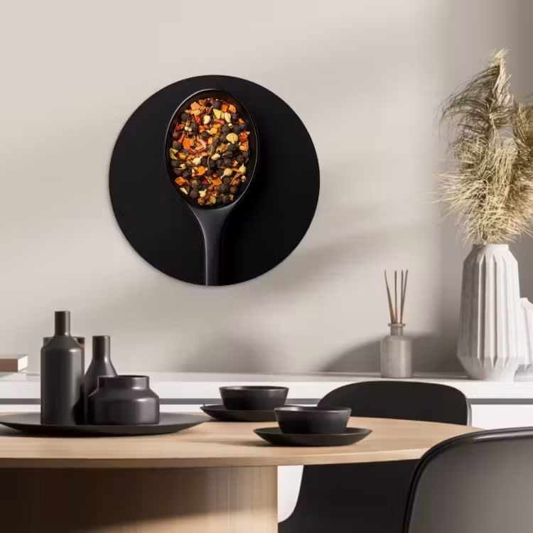 Tableau rond - Herbes - Noir - Cuillère — 2