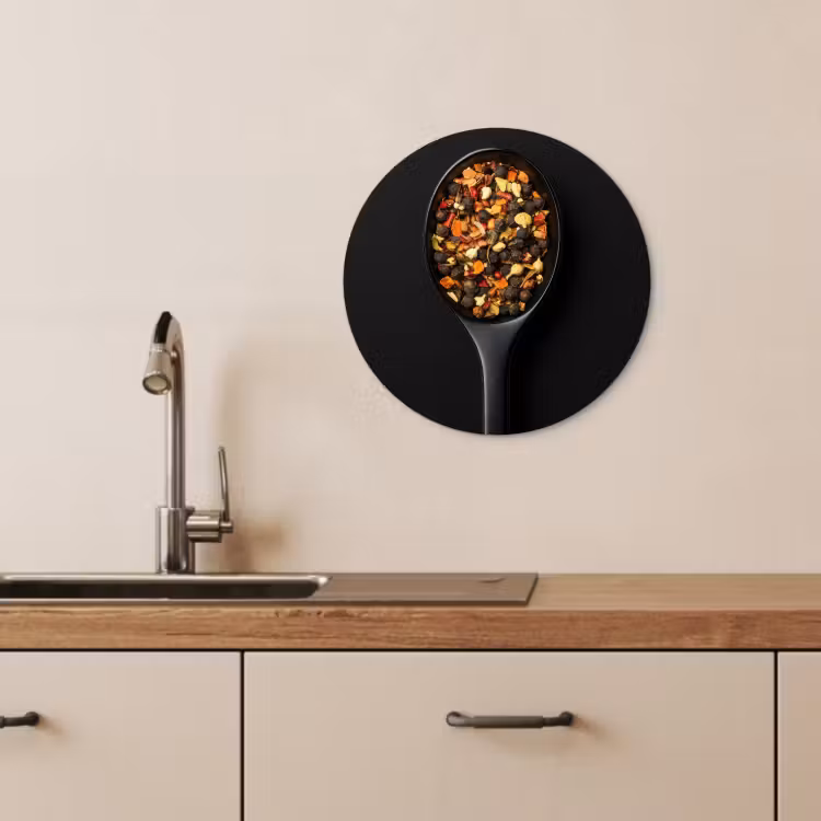 Tableau rond - Herbes - Noir - Cuillère — 4