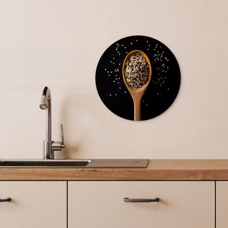 Tableau rond - Sésame - Cuillère - Noir — 4