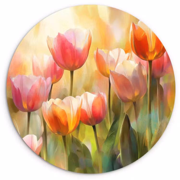 Tableau rond - Tulipes - Fairytale - Coloré — 2