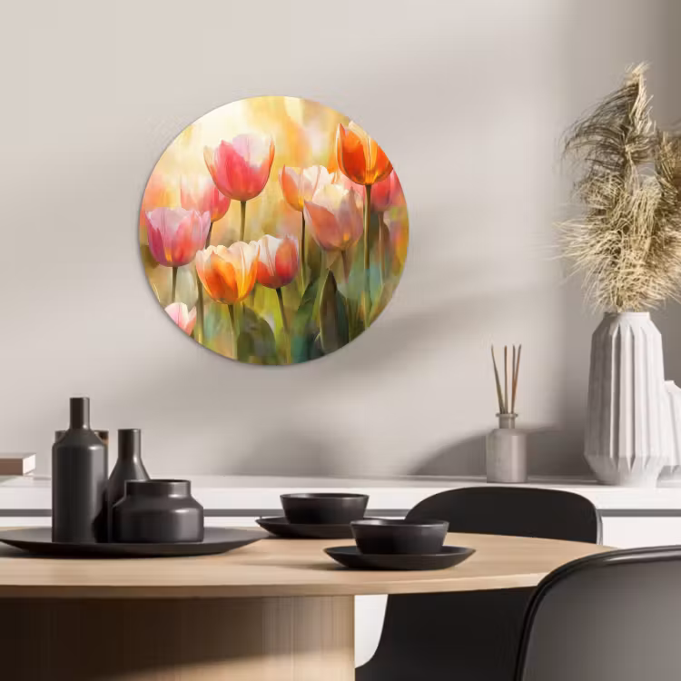 Tableau rond - Tulipes - Fairytale - Coloré — 3