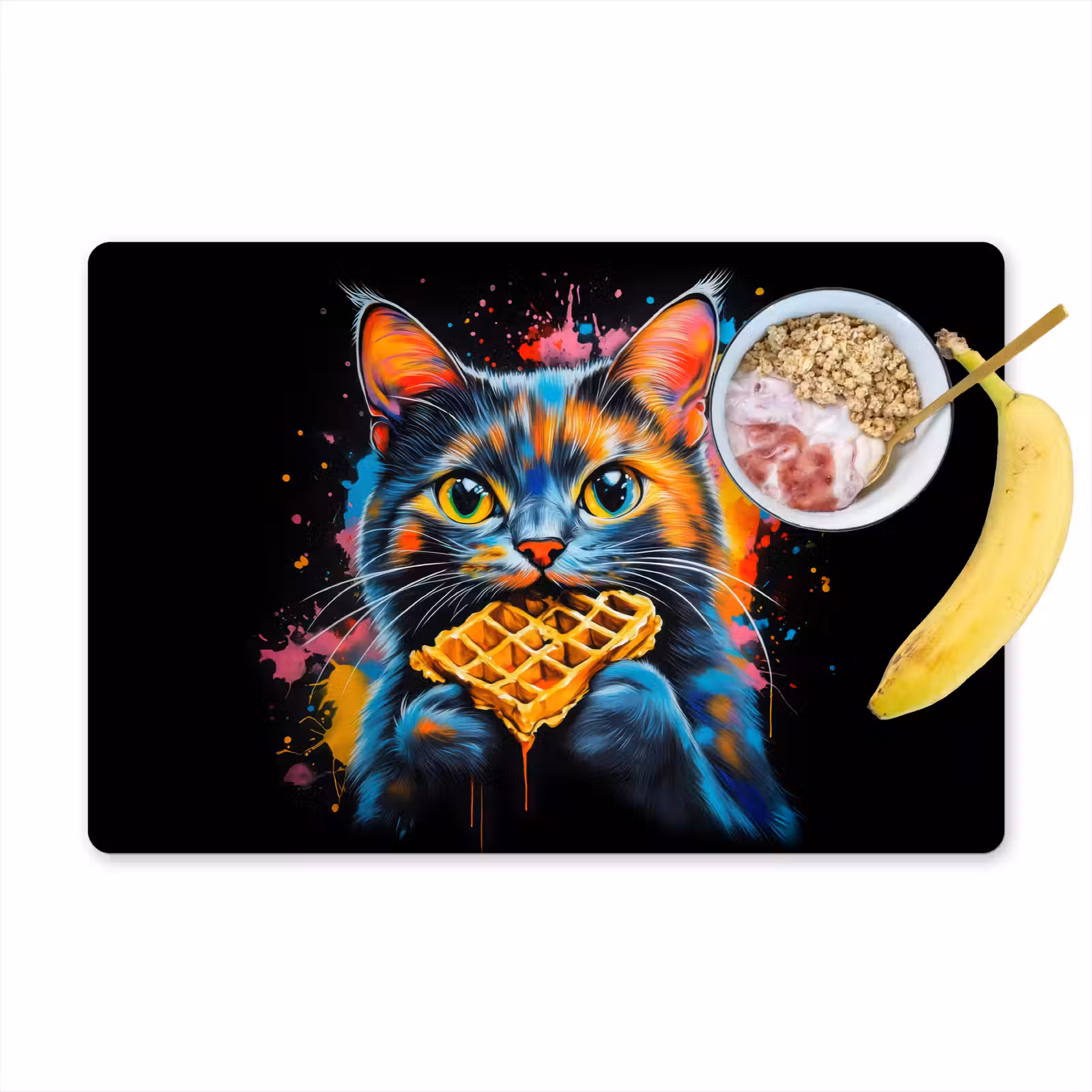 Sets de table - Chat - Graffiti - Coloré - Gaufre - Alimentaire — 1