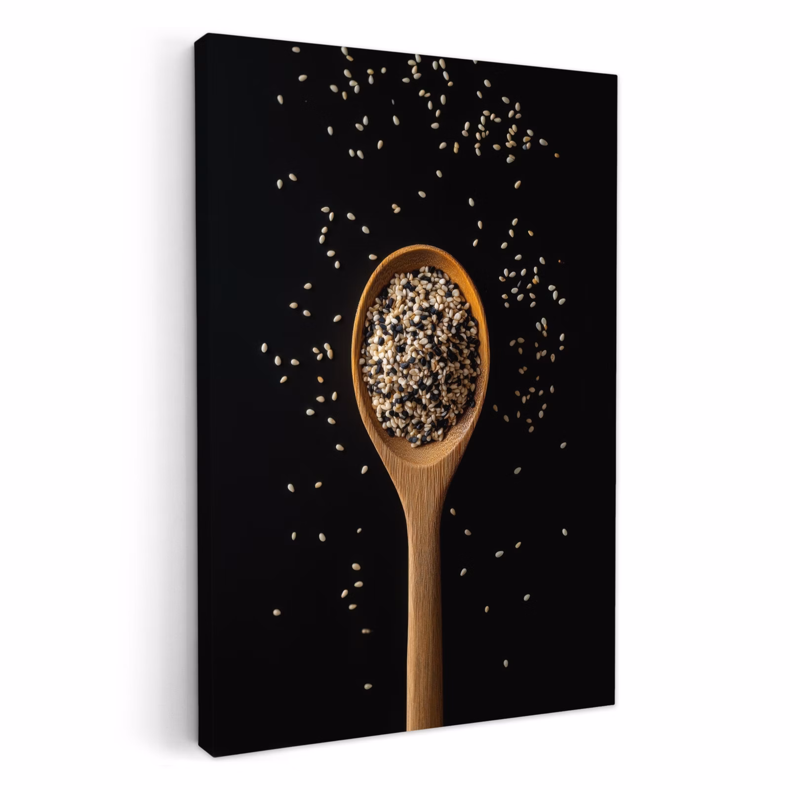 Tableau sur toile - Sésame - Cuillère - Noir — 1