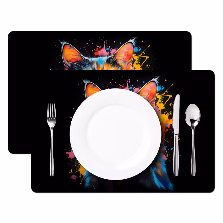 Sets de table - Chat - Graffiti - Coloré - Gaufre - Alimentaire — 2