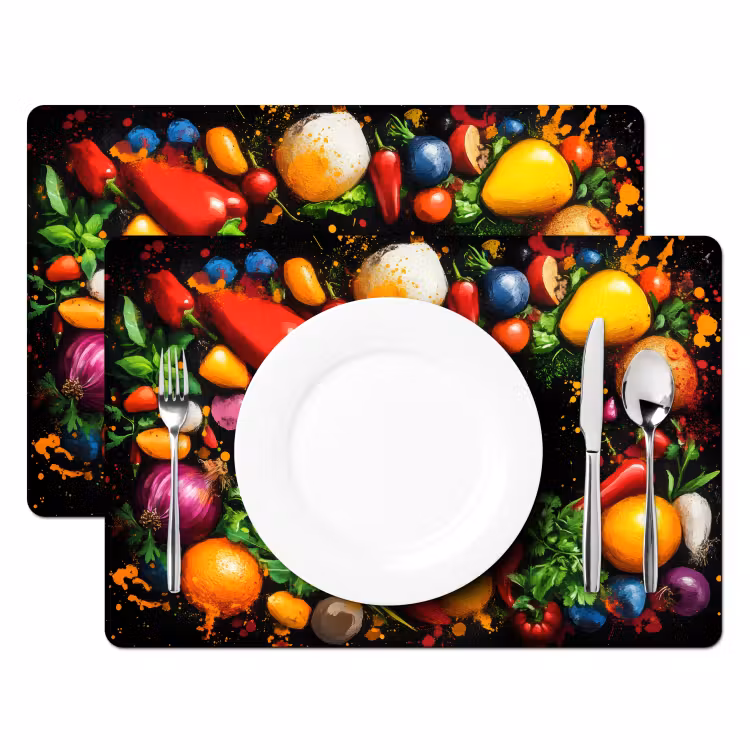 Sets de table - Légumes - Graffiti - coloré - cuisine - abstrait — 2