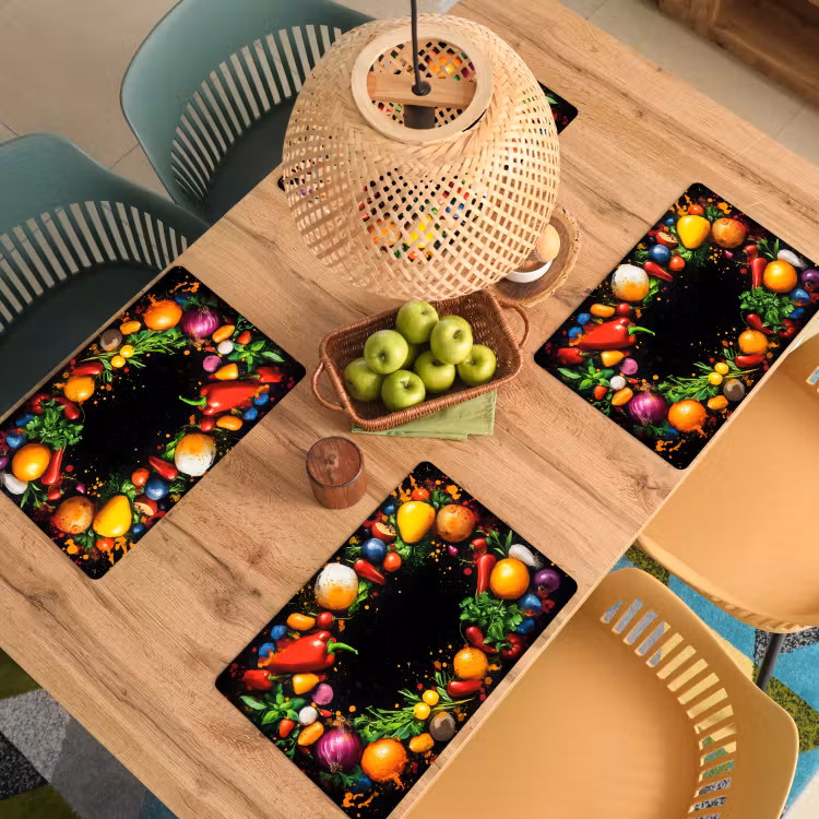Sets de table - Légumes - Graffiti - coloré - cuisine - abstrait — 3