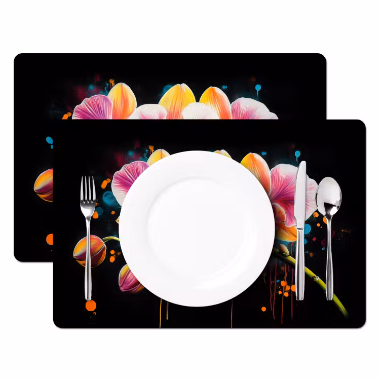 Sets de table - Orchidée - Graffiti - Coloré - Fleurs - Abstrait — 2
