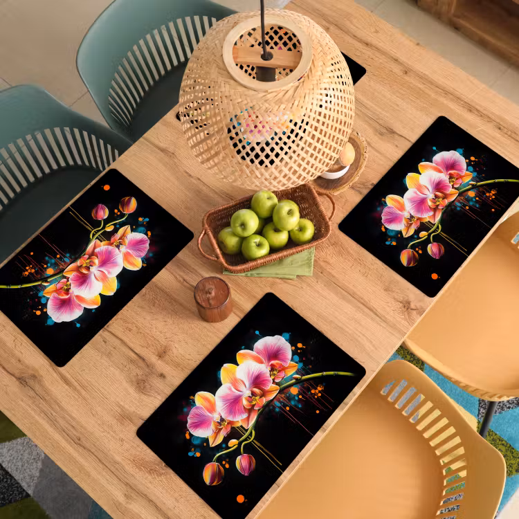 Sets de table - Orchidée - Graffiti - Coloré - Fleurs - Abstrait — 3