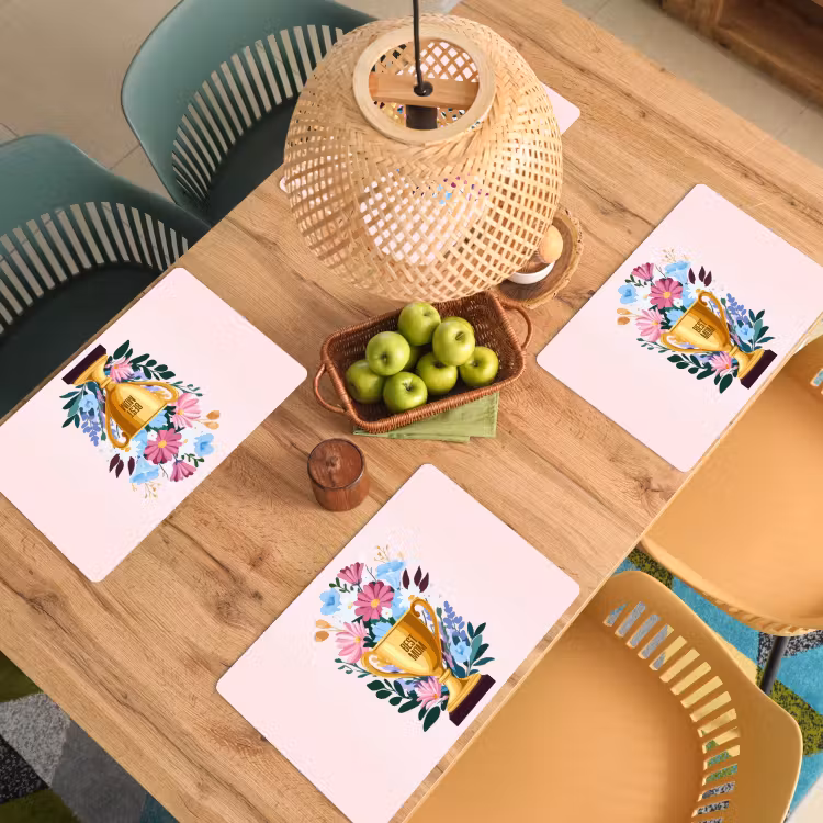 Sets de table - Trophée - Meilleure Maman - Fleurs - Colorées — 3