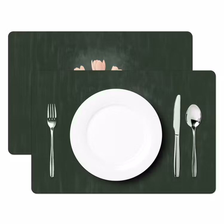 Sets de table - Tulipes - Amour - Vert foncé — 2