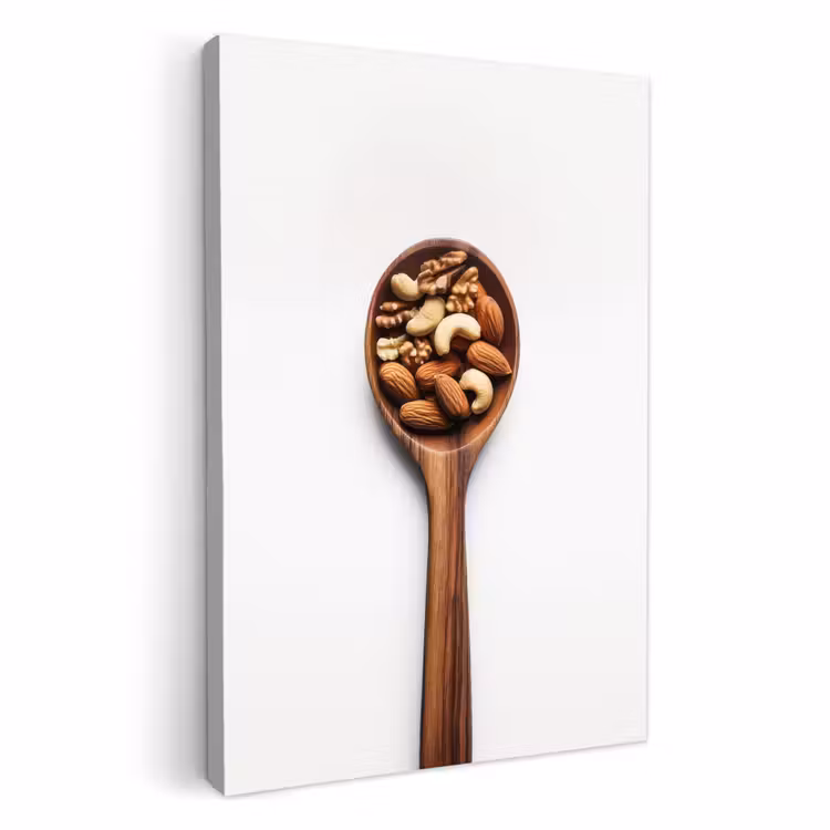 Tableau sur toile - Noyer - Blanc - Bois — 1