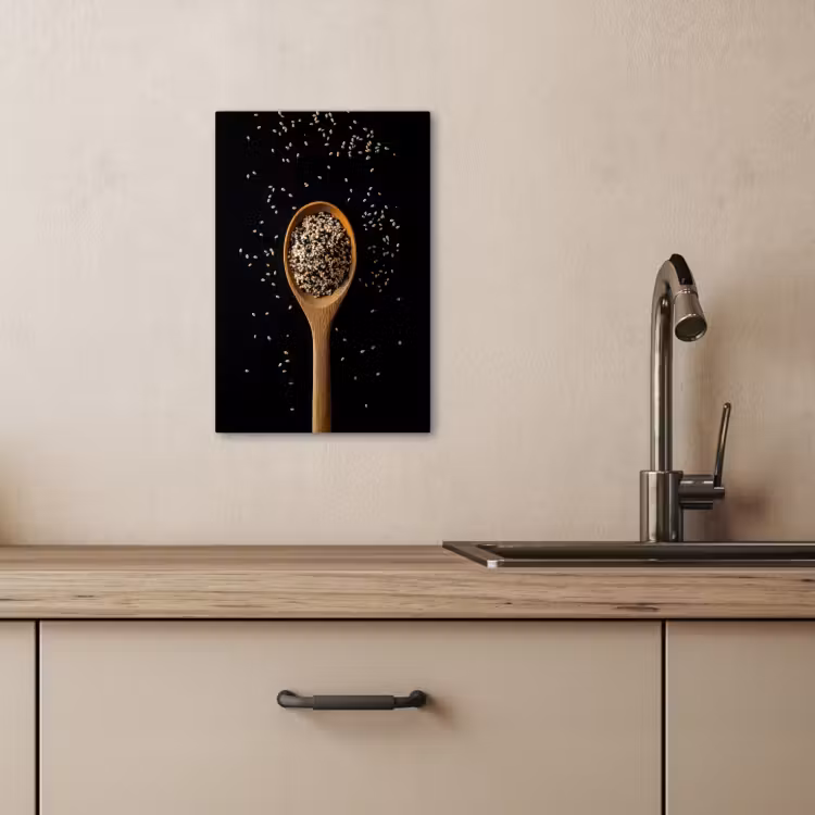 Tableau sur toile - Sésame - Cuillère - Noir — 2
