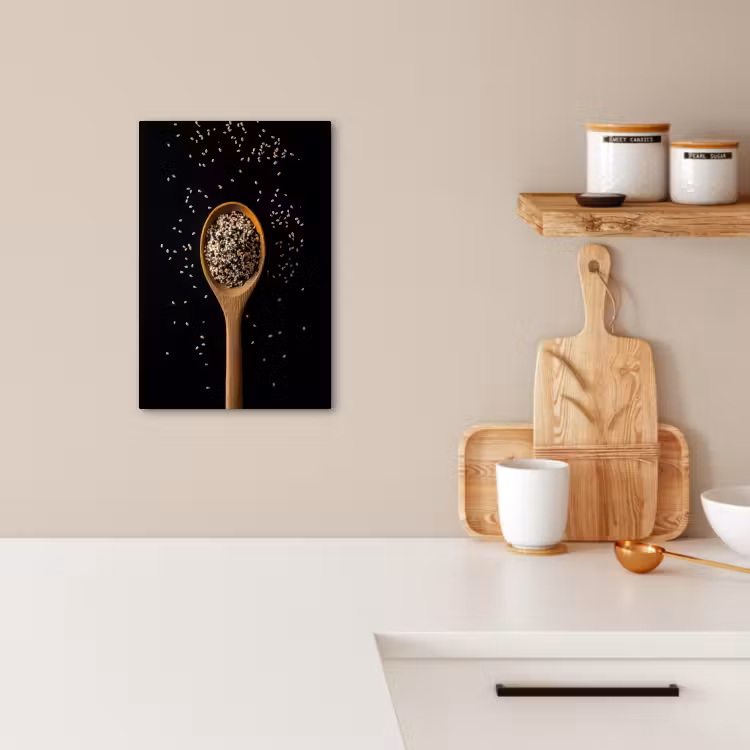 Tableau sur toile - Sésame - Cuillère - Noir — 4