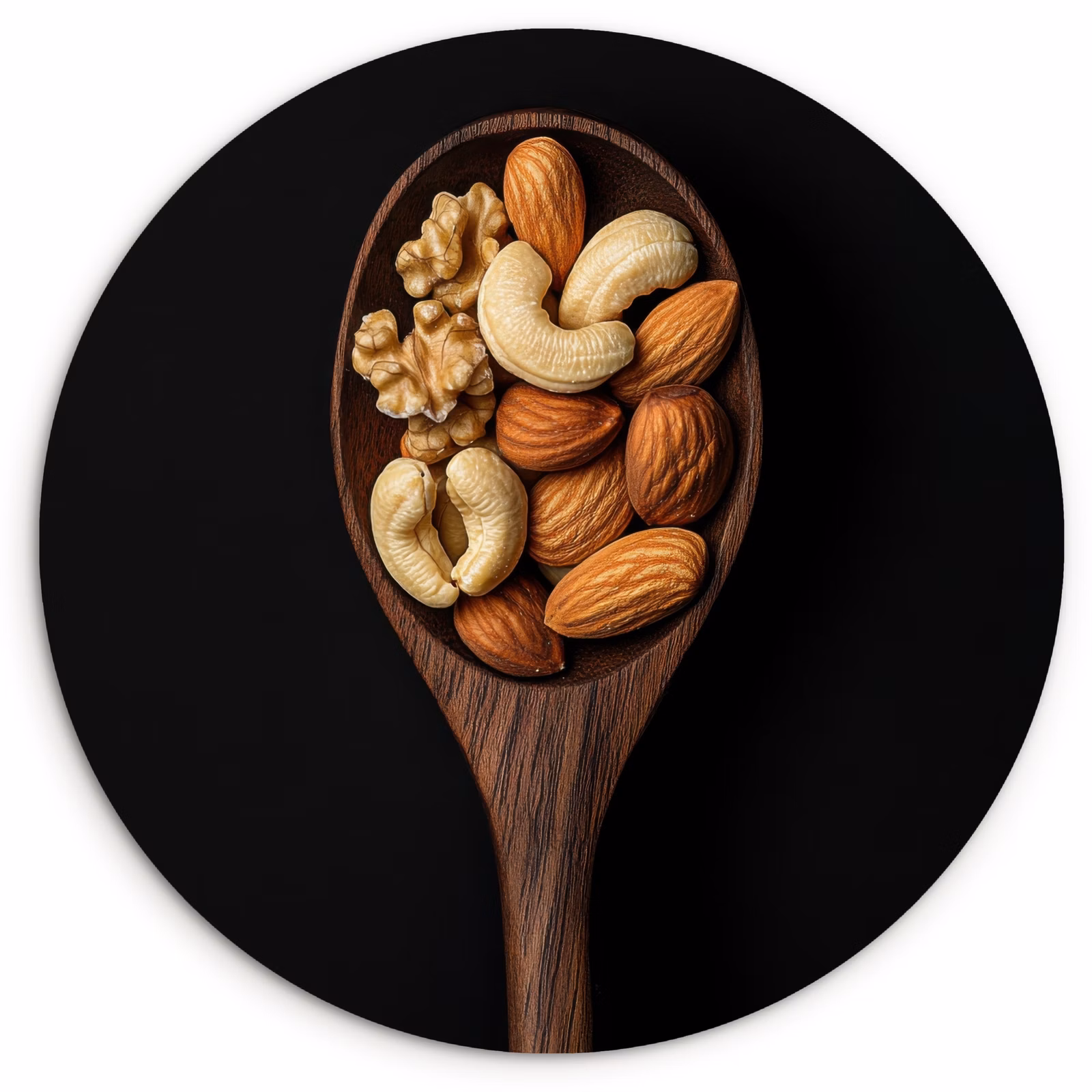Tableau rond - Bois - Noyer - Noir — 1