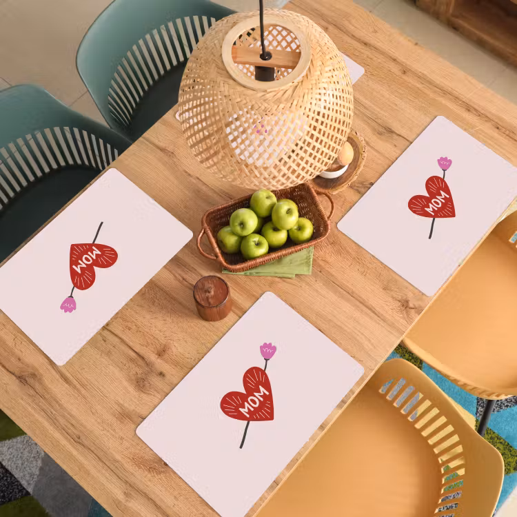 Sets de table - Coeur - Rouge - Fleur - Mère — 3