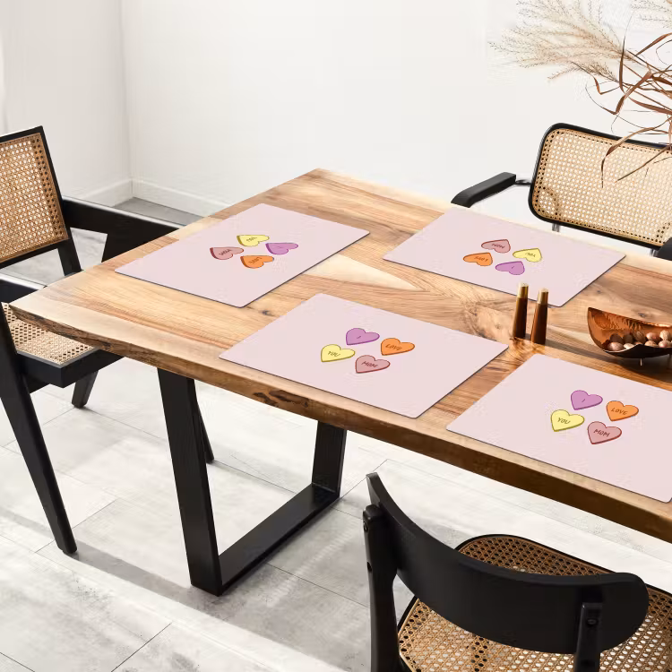 Sets de table - Coeurs - Pastel - Amour - Mère — 4