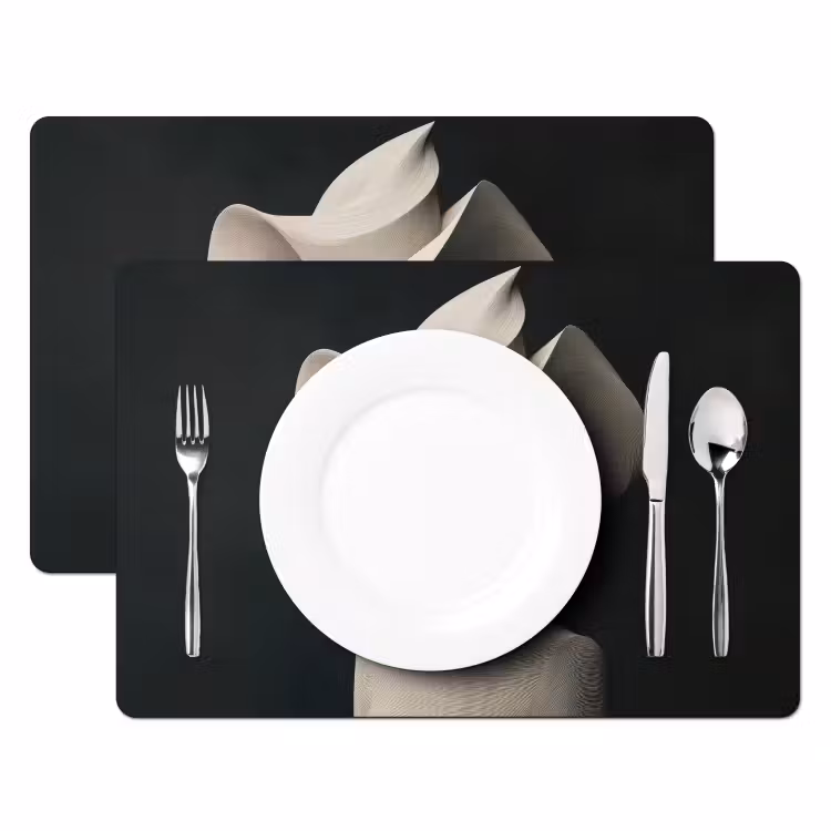 Sets de table en vinyle - Femme - Ondulée - Chapeau — 2