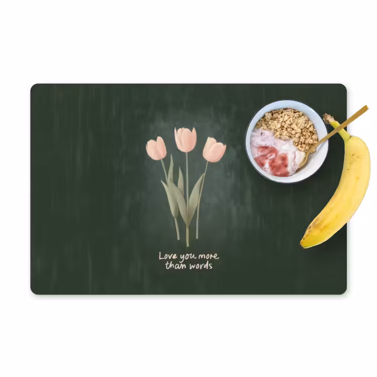 Sets de table - Tulipes - Rose - Texte - Amour — 1