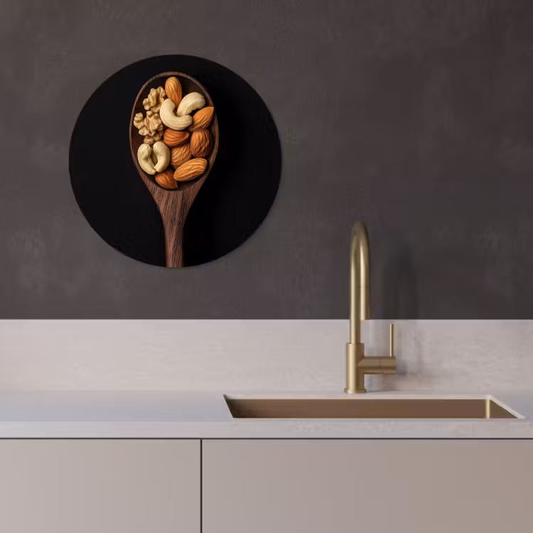 Tableau rond - Bois - Noyer - Noir — 3