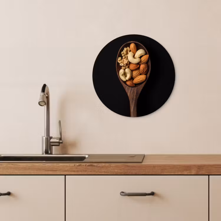 Tableau rond - Bois - Noyer - Noir — 4