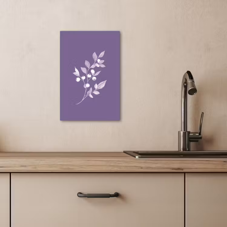 Tableau sur toile - Branche - Gracieuse - Feuilles - Minimaliste — 4