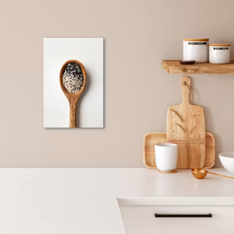 Tableau sur toile - Cuillère - Sésame - Blanc — 4