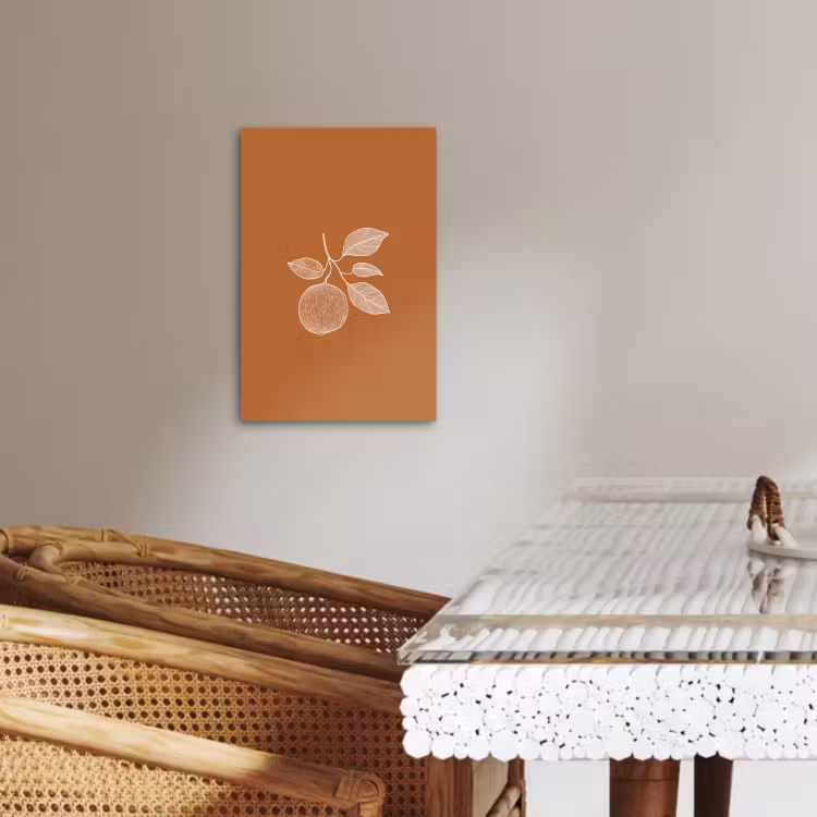 Tableau sur toile - Orange - Dessiné - Feuilles - Marron — 2