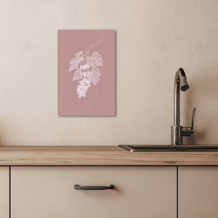Tableau sur toile - Treillis - Raisins - Illustration - Feuilles — 4