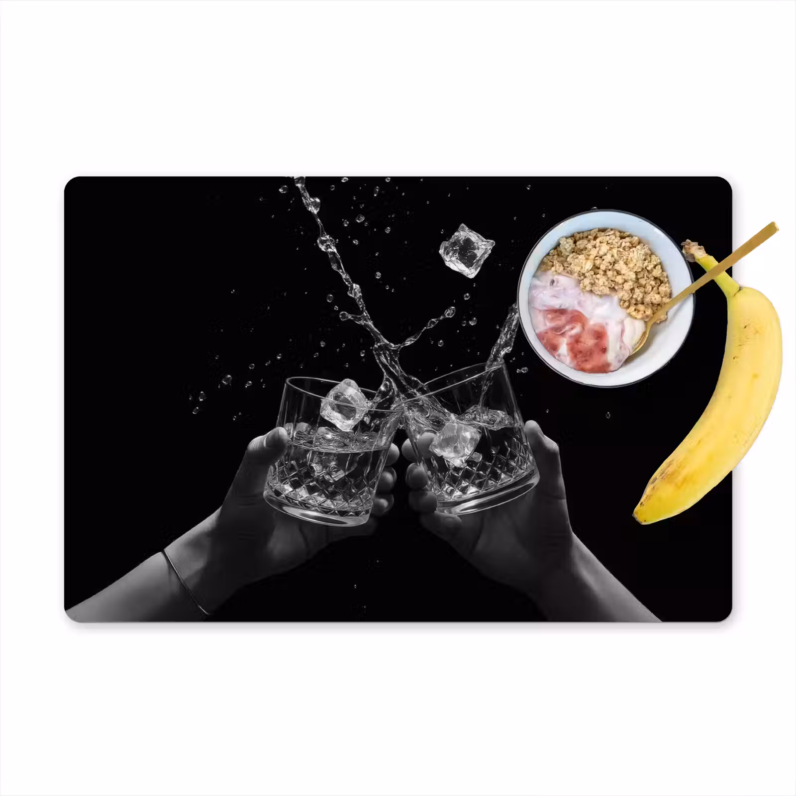 Sets de table - Verres Whicky - Ice - Splashes - Noir — 1