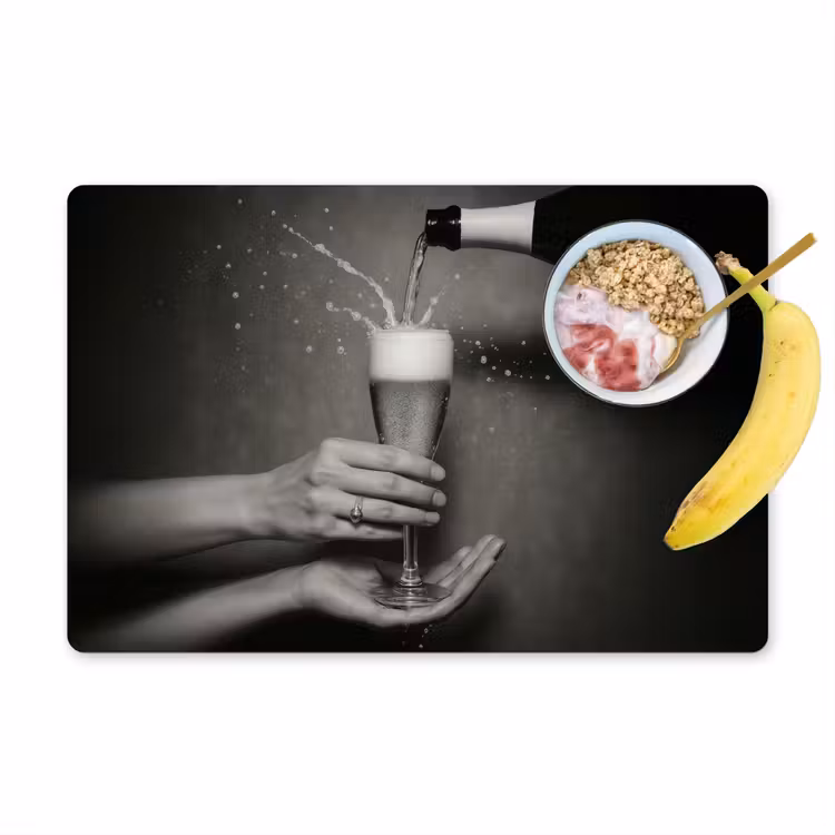Sets de table - Bouteille de champagne - Verre - Minimaliste - Splashes — 1