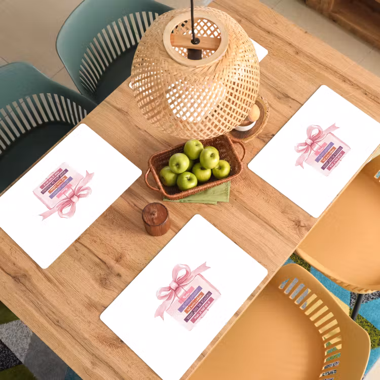 Sets de table - Cadeau - nœud - texte - rose — 3