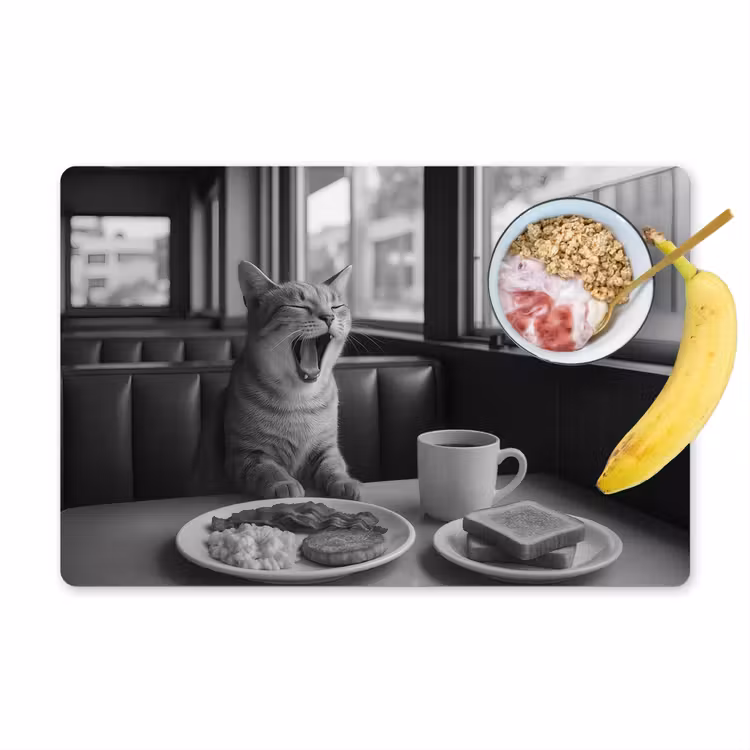Sets de table - Chat - Café - Pain - Noir — 1