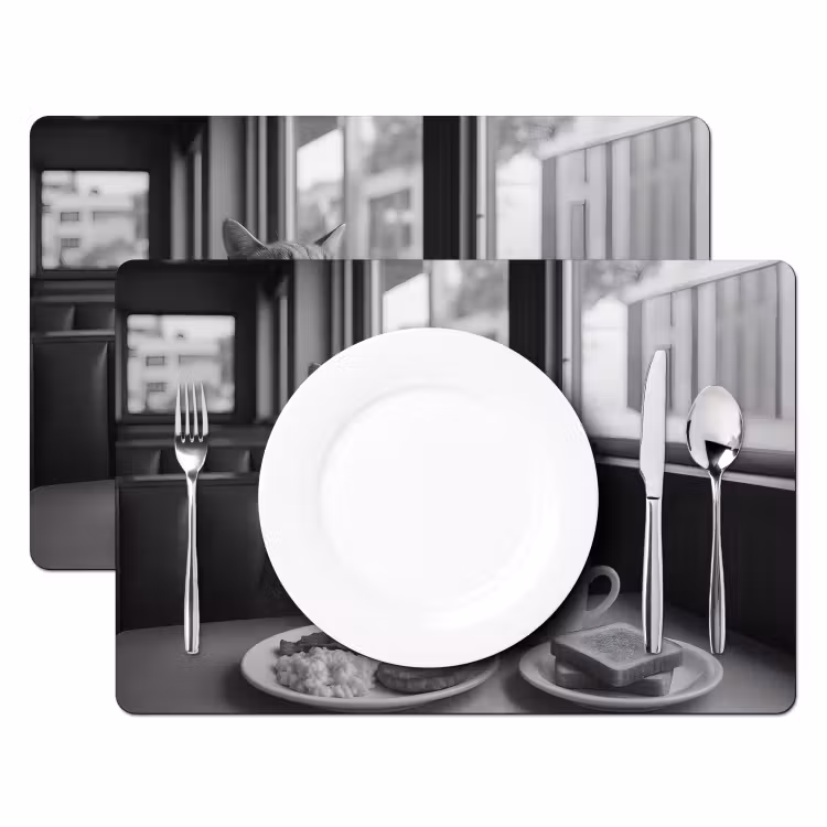Sets de table - Chat - Café - Pain - Noir — 2