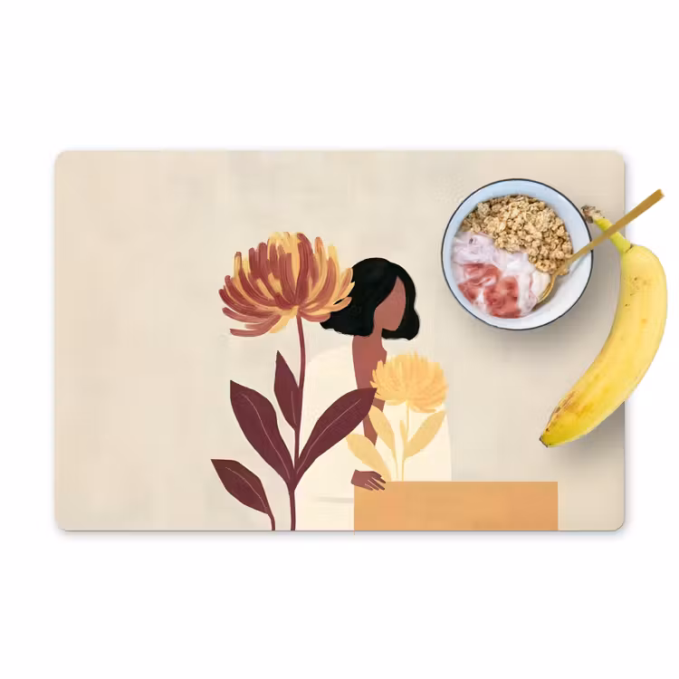 Sets de table en vinyle - Femme - Minimaliste - Fleur — 1