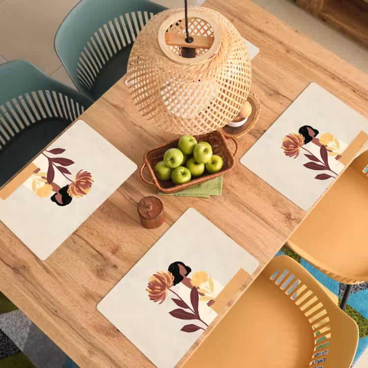 Sets de table en vinyle - Femme - Minimaliste - Fleur — 3