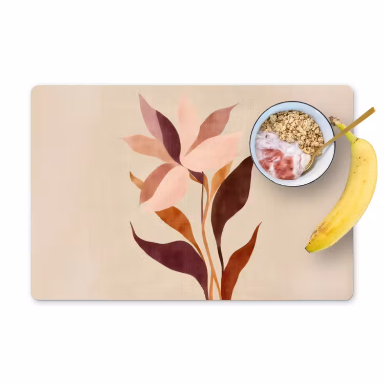 Sets de table en vinyle - Fleurs - Pétales - Minimaliste - Rose — 1
