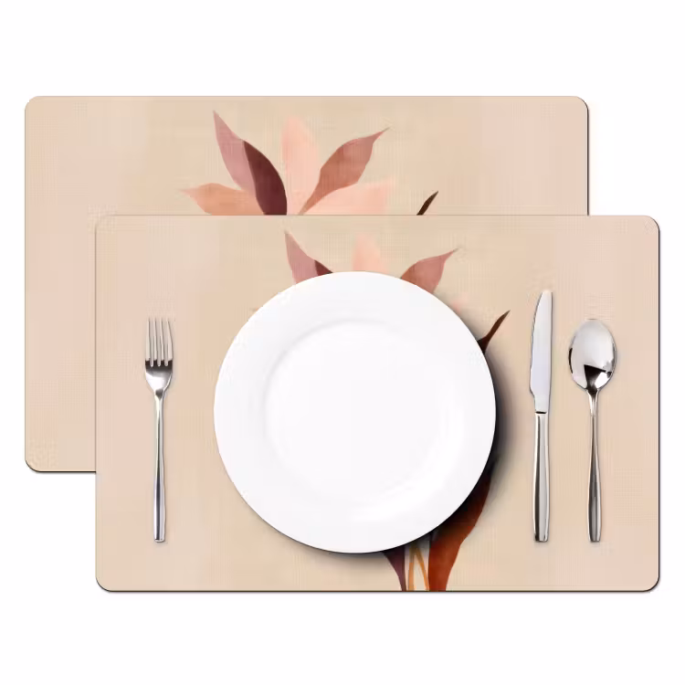 Sets de table en vinyle - Fleurs - Pétales - Minimaliste - Rose — 2