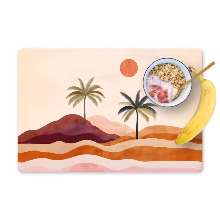 Sets de table en vinyle - Palmiers - Abstrait - Soleil - Collines — 1