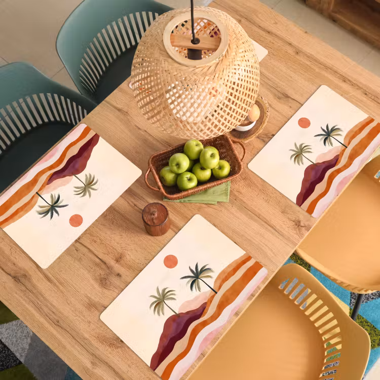 Sets de table en vinyle - Palmiers - Abstrait - Soleil - Collines — 3